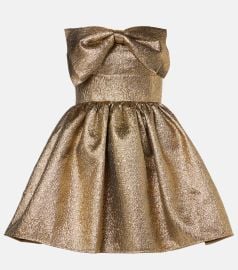 Self Portrait Gold Metallic Jacquard Mini Dress at Mytheresa