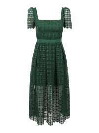 Self Portrait Green petal lace dress - Green RS23077MGGREEN at THEBS