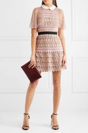 Self Portrait Guipure lace mini dress at Net A Porter