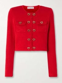 Self Portrait Heart Button Knit Cardigan Sweater at Net a Porter