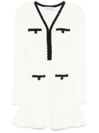 Self-Portrait Knitted Mini Dress White at Farfetch