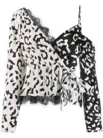 Self-Portrait Leopard Print Wrap Top - Farfetch at Farfetch