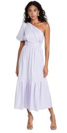 Self Portrait Lilac One Shoulder Midi Dress at Shopbop