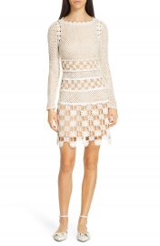 Self-Portrait Long Sleeve 3D Floral Crochet Lace Minidress   Nordstrom at Nordstrom