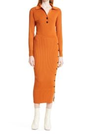 Self-Portrait Long Sleeve Rib Knit Dress at Nordstrom