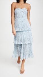 Self Portrait Metallic Floral Tiered Midi Dress    New To Sale Up to 50 Off  Sale at Shopbop