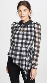 Self Portrait Monochrome Gingham Printed Top at Shopbop