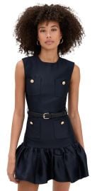 Self Portrait Navy Taffeta Mini Dress Blue 4 at Shopbop