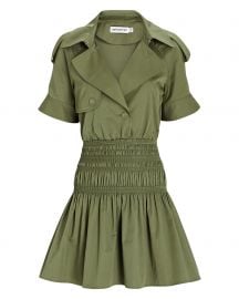 Self-Portrait Organic Cotton Mini Trench Dress at Intermix