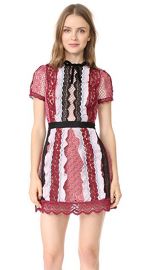 Self Portrait Panelled Bellis Lace Trim Mini Dress at Shopbop