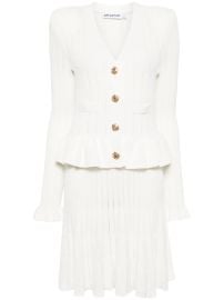 Self Portrait Peplum knitted midi dress at Farfetch