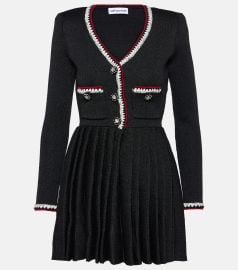 Self Portrait Pleated knitted minidress at Mytheresa