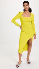 Self Portrait Ruched Long Sleeve Crepe Maxi Dress at Shopbop