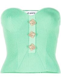 Self-Portrait Strapless Ribbed Knitted Top - at Farfetch