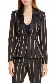 Self-Portrait Stripe Peaked Lapel Jacket   Nordstrom at Nordstrom