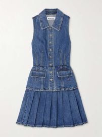 Self Portrait Tailored Denim Mini Dress at Net a Porter