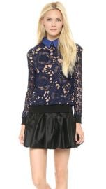 Self Portrait Textured Lace Sweatshirt Top at Shopbop