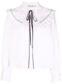 Self Portrait Tie Neck Lace Blouse at Farfetch