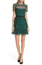 Self-Portrait Tiered Guipure Lace Minidress at Nordstrom