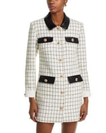 Self-Portrait Windowpane Check Boucl Mini Dress Bloomingdale39s at Bloomingdales