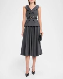 Self Portrait Wool Blend Tailored Midi Dress at Neiman Marcus