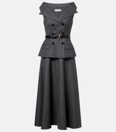 Self Portrait Wool Blend Tailored Midi Dress at Mytheresa