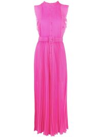 Self-Portrait belted-waist Ruffle Midi Dress - at Farfetch