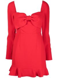 Self-Portrait bow-detail long-sleeve Dress - at Farfetch