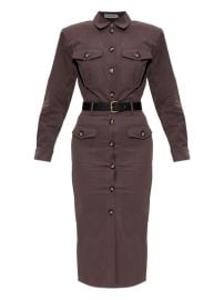 Self-Portrait buttoned-up Belted Dress Brown at Farfetch