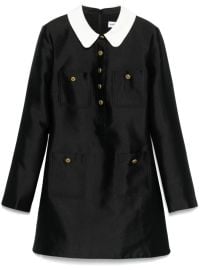 Self-Portrait contrast-collar Mini Dress Black at Farfetch