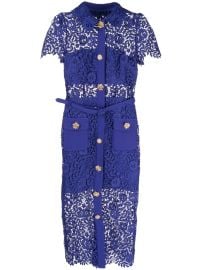 Self-Portrait floral-lace button-up Midi Dress - at Farfetch