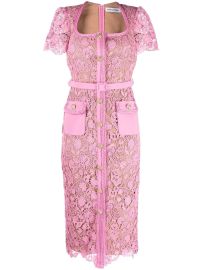 Self-Portrait lace-overlay Midi Dress - at Farfetch