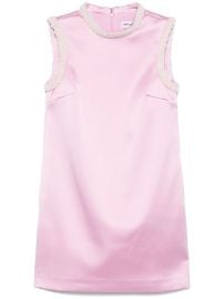 Self-Portrait pearl-trim Satin Mini Dress Pink at Farfetch