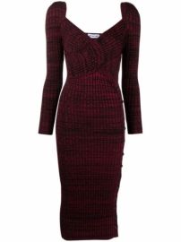 Self-Portrait ribbed-knit Fitted Dress - at Farfetch