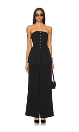 Selfportrait Bandeau Crepe Jumpsuit In Black at Revolve