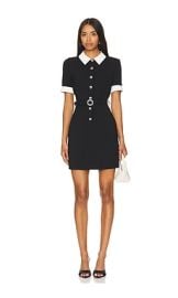 Selfportrait Contrast Mini Dress In Black at Revolve
