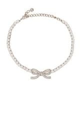 Selfportrait Diamante Bow Tennis Choker In Silver at Revolve