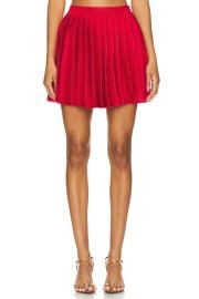 Selfportrait Pleated Knit Mini Skirt In Red at Revolve