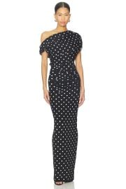 Selfportrait Polka Dot Draped Knit Midi Dress In Black White at Revolve