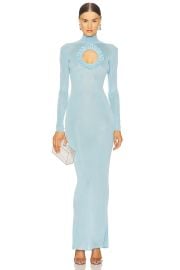 Selfportrait X Christopher Kane Knit Cut Out Maxi Dress In Blue at Revolve