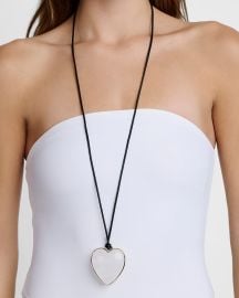 Semi-Precious Heart Leather Cord Necklace Jennifer Fisher at Jennifer Fisher