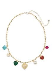 Semiprecious Stone & Heart Charm Necklace at Nordstrom