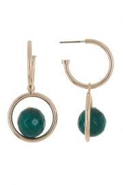 Semiprecious Stone Double Drop Hoop Earrings at Nordstrom Rack