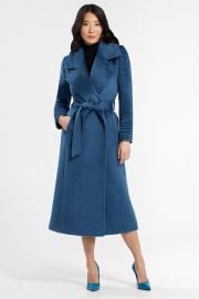 Sentaler Baby Alpaca Long Notched Collar Wrap Coat at Sentaler