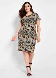 Sequin Animal Print Dress by Ashley Stewart  at Ashley Stewart