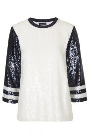 Sequin Baseball Top at Topshop