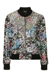 Sequin Bomber Jacket at Topshop