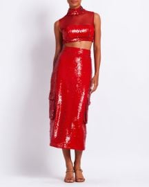 Sequin Cargo Midi Skirt at Patbo