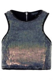 Sequin Cutaway Crop Top at Topshop