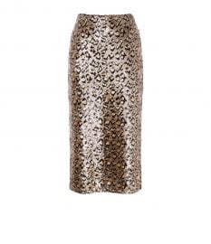 Sequin Leopard Midi Skirt  at Karen Millen